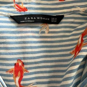 Zara | Tops | Zara Oversized Bluewhite 